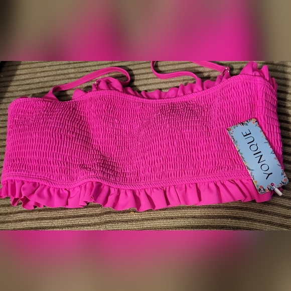 💝Yonique 2 Piece Bandeau High-waisted Swimsuit Set - Picture 6 of 11